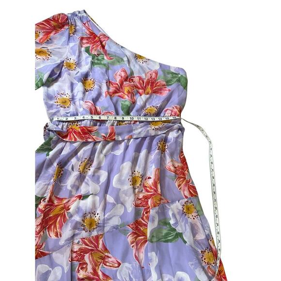 NWT Julia Jordan Floral Print One Shoulder Short Sleeve Asymmetrical Midi SZ 16 - Picture 11 of 13